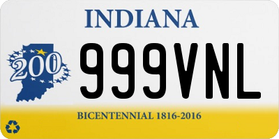 IN license plate 999VNL