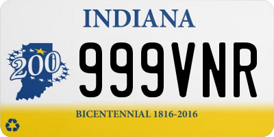 IN license plate 999VNR