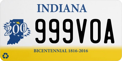 IN license plate 999VOA