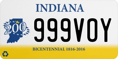 IN license plate 999VOY