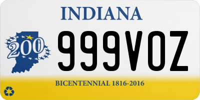 IN license plate 999VOZ