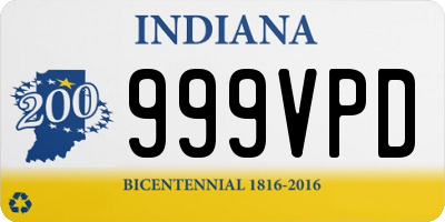 IN license plate 999VPD