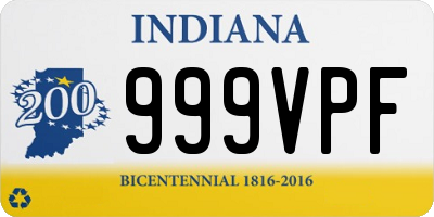 IN license plate 999VPF