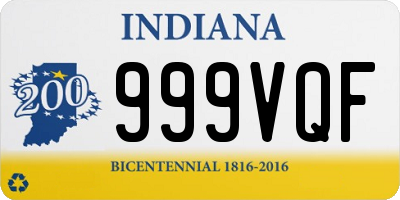 IN license plate 999VQF