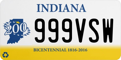 IN license plate 999VSW