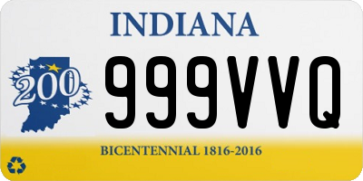 IN license plate 999VVQ