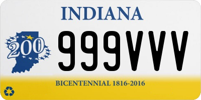 IN license plate 999VVV