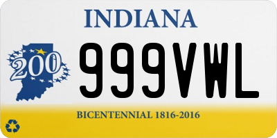 IN license plate 999VWL