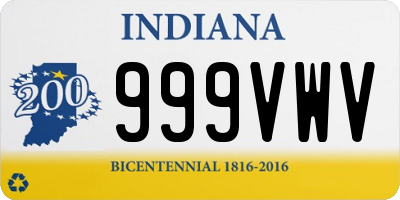 IN license plate 999VWV