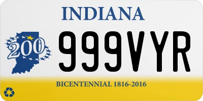 IN license plate 999VYR
