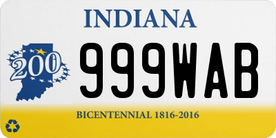 IN license plate 999WAB