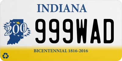 IN license plate 999WAD