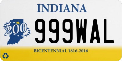 IN license plate 999WAL