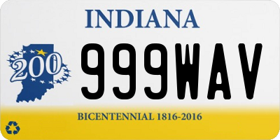 IN license plate 999WAV