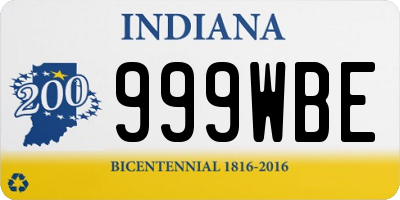 IN license plate 999WBE