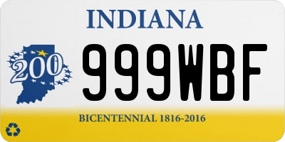 IN license plate 999WBF