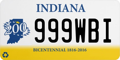 IN license plate 999WBI