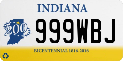 IN license plate 999WBJ