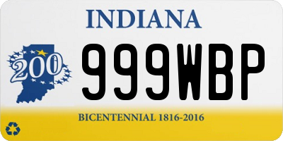 IN license plate 999WBP
