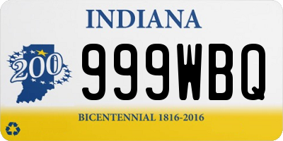 IN license plate 999WBQ