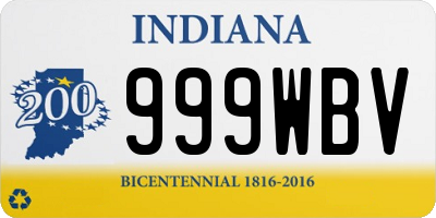 IN license plate 999WBV