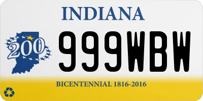 IN license plate 999WBW