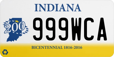 IN license plate 999WCA