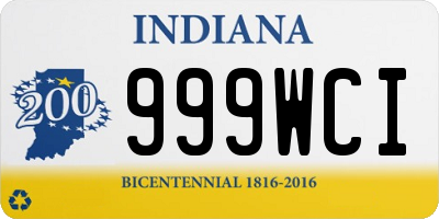 IN license plate 999WCI