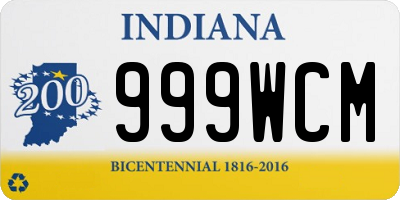 IN license plate 999WCM