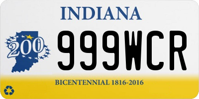 IN license plate 999WCR