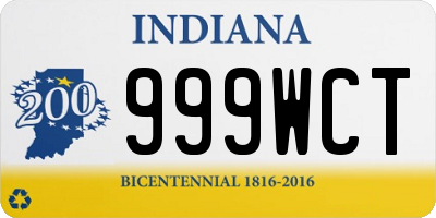 IN license plate 999WCT