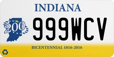 IN license plate 999WCV