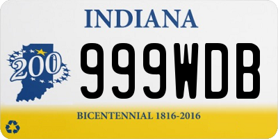 IN license plate 999WDB