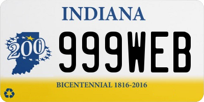 IN license plate 999WEB