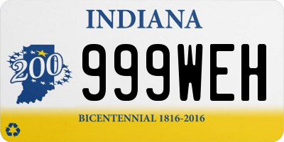 IN license plate 999WEH