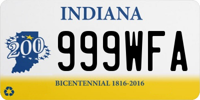 IN license plate 999WFA
