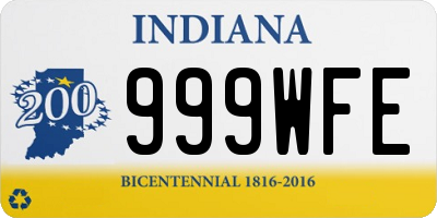 IN license plate 999WFE