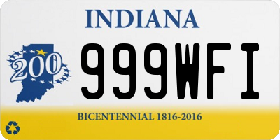 IN license plate 999WFI