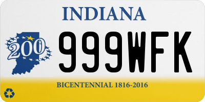 IN license plate 999WFK