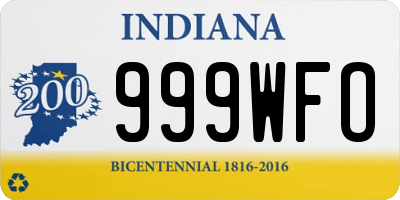 IN license plate 999WFO