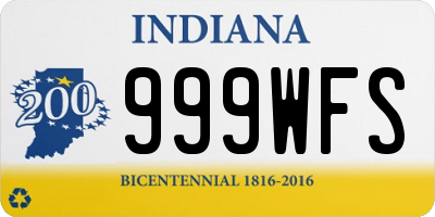 IN license plate 999WFS