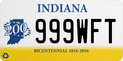 IN license plate 999WFT