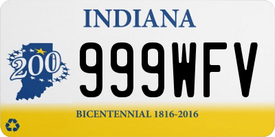 IN license plate 999WFV