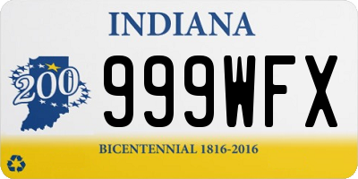 IN license plate 999WFX