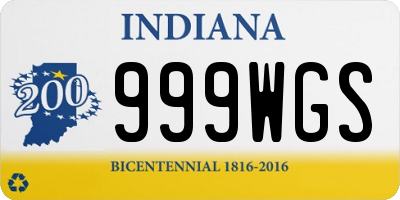 IN license plate 999WGS