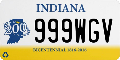 IN license plate 999WGV