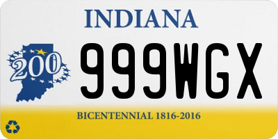 IN license plate 999WGX