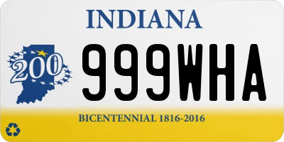 IN license plate 999WHA