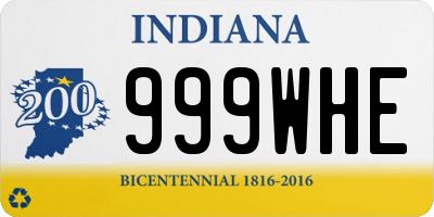 IN license plate 999WHE