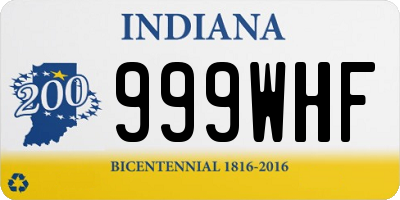 IN license plate 999WHF